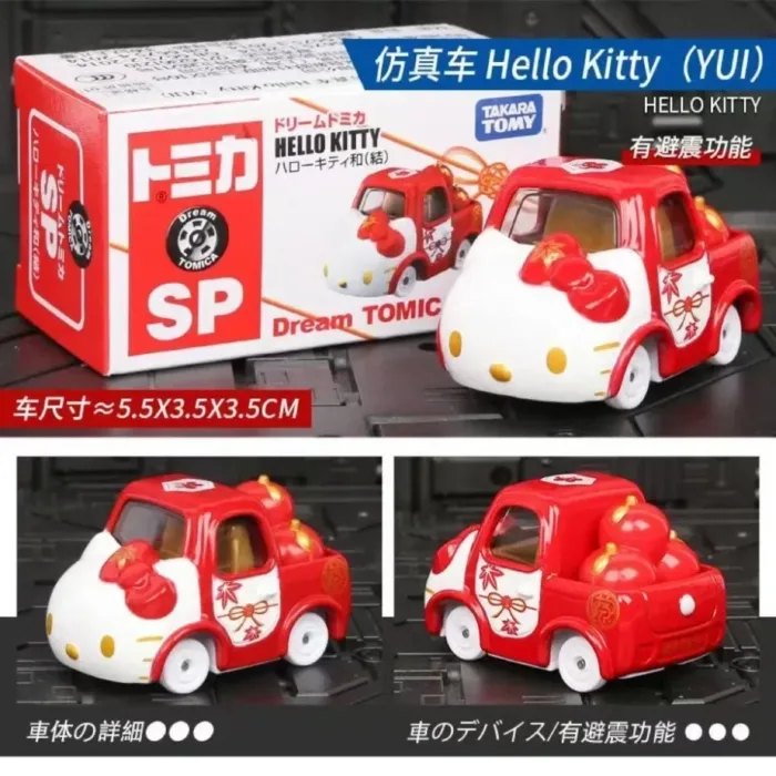 Hot Tomica AKARA TOMY Hello Kitty My Melody Pink Alloy Car Model Classic Car 1:60 Scale Model Decoration Girl Toy Gift